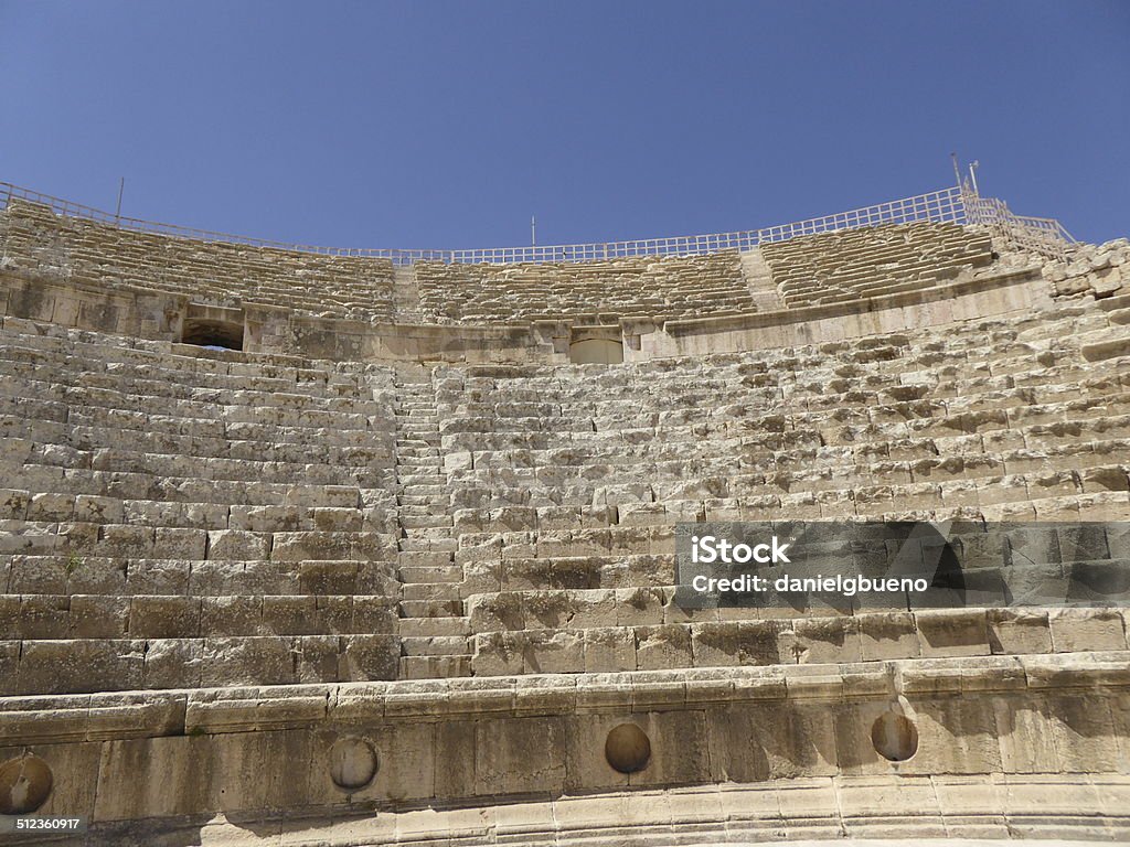 Amphitheater in Jerash South Theater, Ancient Roman city of Gerasa of Antiquity Admiration Stock Photo