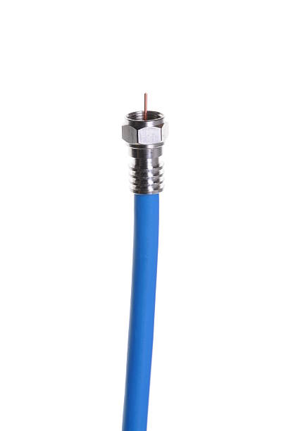 외동 블루 동축 케이블 (f 커넥터 - coaxial cable 뉴스 사진 이미지