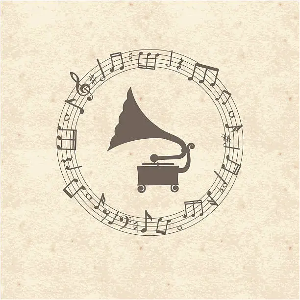 Vector illustration of gramophone