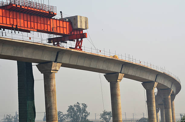 istock Girder at construction site of elevated rail track 512362671