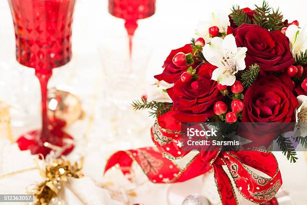 Festive Bouquet For Christmas Stock Photo - Download Image Now - Christmas, Bouquet, Rose - Flower