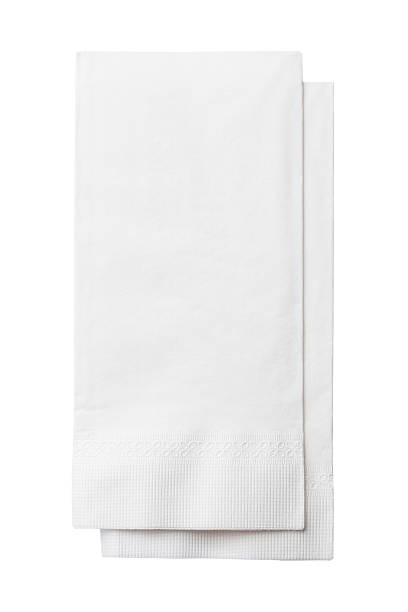istock Two White Paper Napkins Isolated on White 512385471
