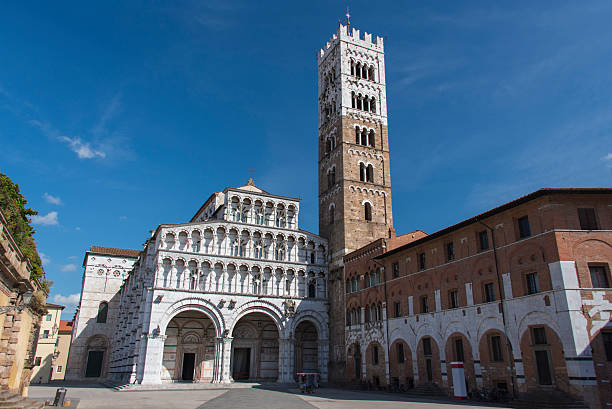 Cathedral Of St Martin Cathedral of San Martino at the Piazza di San Martino in Lucca. lucca stock pictures, royalty-free photos & images