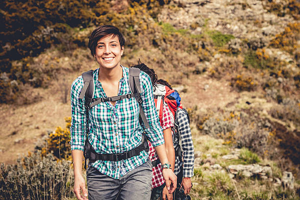 istock Group of  young friend hiking in mountain 512385905