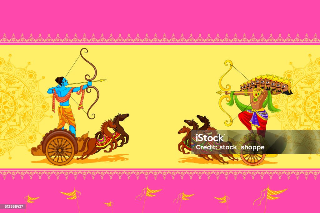 Rama killing Ravana in Happy Dussehra vector illustration of Rama killing Ravana in Happy Dussehra Dussehra stock vector