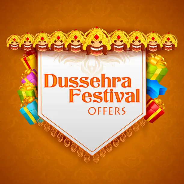 Vector illustration of Ravana for Dussehra Festival Offer