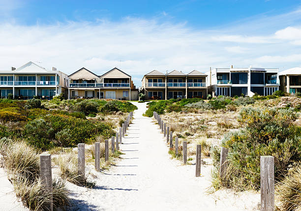 Beach houses stock photo