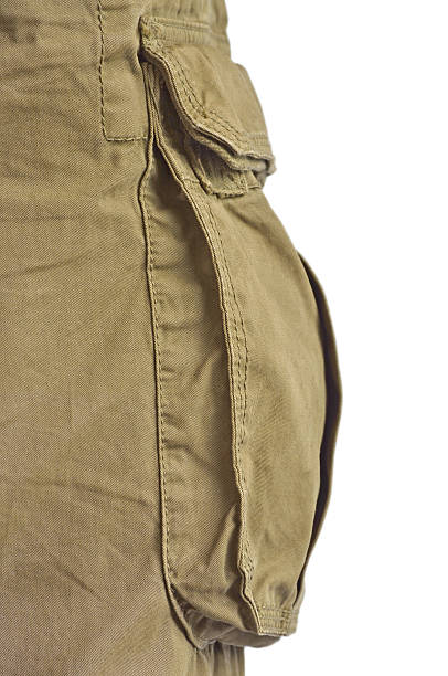 Military olive green army style cotton cargo pants storage pocket