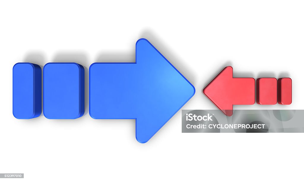 Comparing Arrows Two Arrows Sizes Are Significantly Different Stock Photo - Download ...
