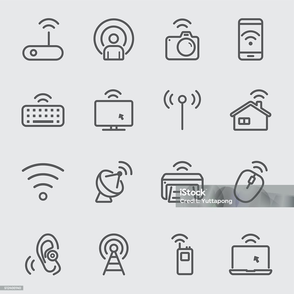 Wireless technology line icon Icon Symbol stock vector