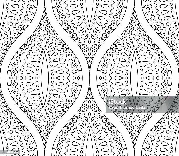 Line Black And White Decorative Pattern Stock Illustration - Download Image Now - Coloring, Complexity, Pattern