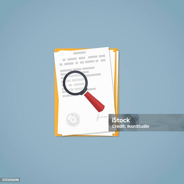 Magnifying Doc Magnifying Glass Documents Stock Illustration - Download Image Now ...