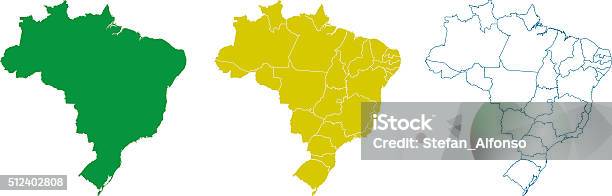 형태를 브라질 브라질에 대한 스톡 벡터 아트 및 기타 이미지 - 브라질, 지도, 국가-지리적 지역