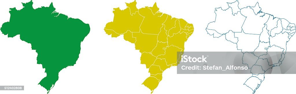 Formato do Brasil - Vetor de Brasil royalty-free