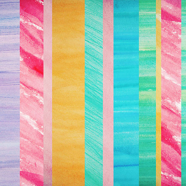 Watercolor design element. Striped background. Watercolor design element. Striped background. Blue, pink and yellow lines. Vertical. Grunge backdrop. Abstract pattern. rasterized stock illustrations