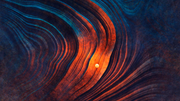 misterioso sfera di luce sul marziani paesaggio librarsi nell'aria - atmospheric phenomenon foto e immagini stock