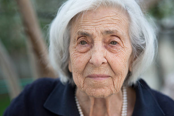 Senior woman portrait stock photo