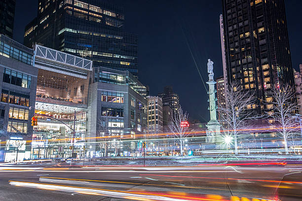 istock Columbus circle in New York City at night 512409594