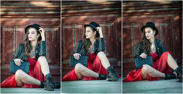 istock Romantic mysterious young lady relaxing sitting on floor 512410234