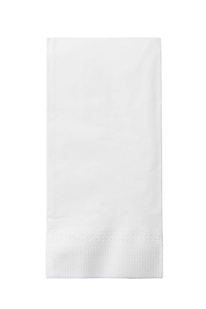 servilleta de un libro blanco, aislado sobre fondo blanco - towel indoors single object simplicity fotografías e imágenes de stock