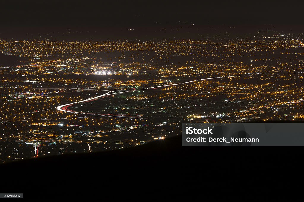 Urban nights The lights of San Jose taken from the east foothills. Aerial View Stock Photo