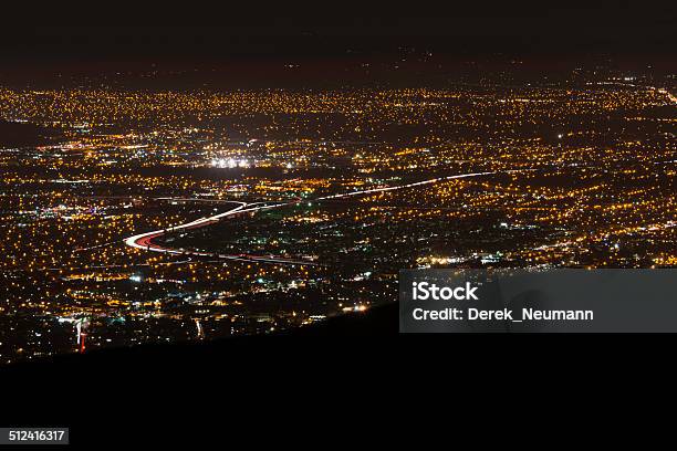 Urban Nights Stock Photo - Download Image Now - Aerial View, California, City