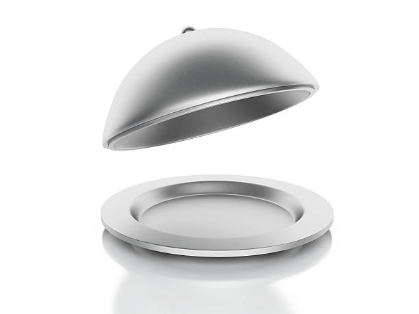 istock Silver Restaurant cloche on a white background 512416405