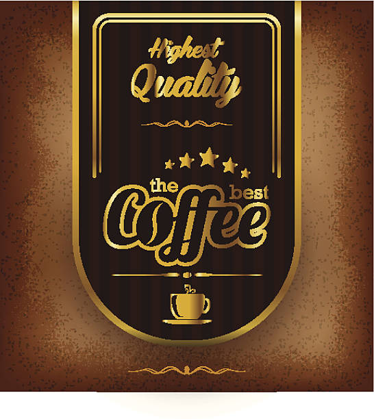 illustrations, cliparts, dessins animés et icônes de étiquette de café sur fond vintage design - backgrounds black background textured metal