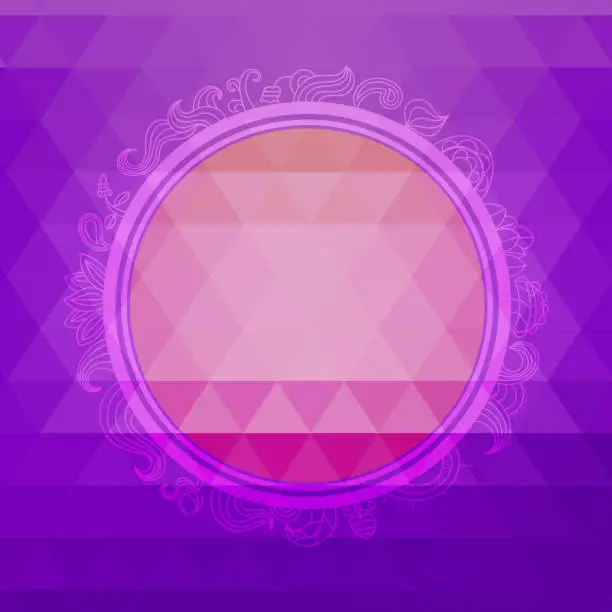 Vector illustration of Round design element on a triangular background