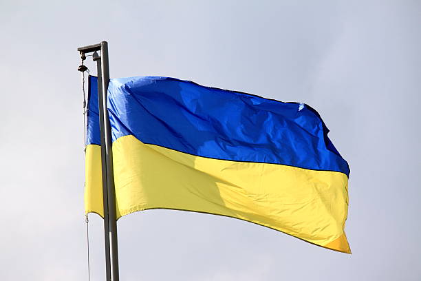 istock Ukraine flag waving on the wind 512422333