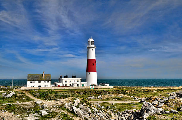 portland bill il faro - isle of portland foto e immagini stock