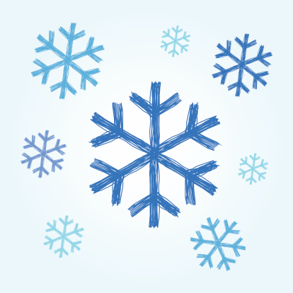 vector illustration of snowflakes in sketch or doodle style