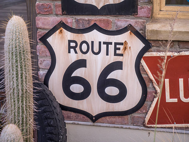 istock Vintage Route 66 road sign 512434420