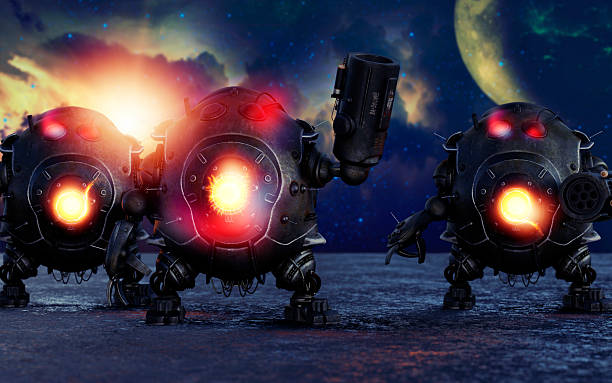 istock Gang of evil robots 512434944