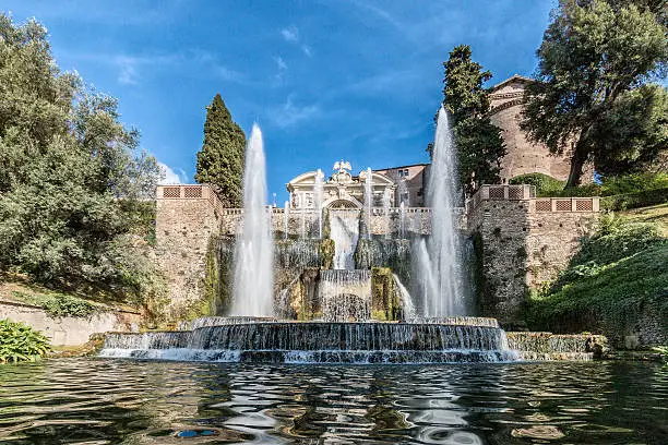The most impressive and spectacular fountain of Villa D'este, for the large amount of water and the powerful jets that project upwards.