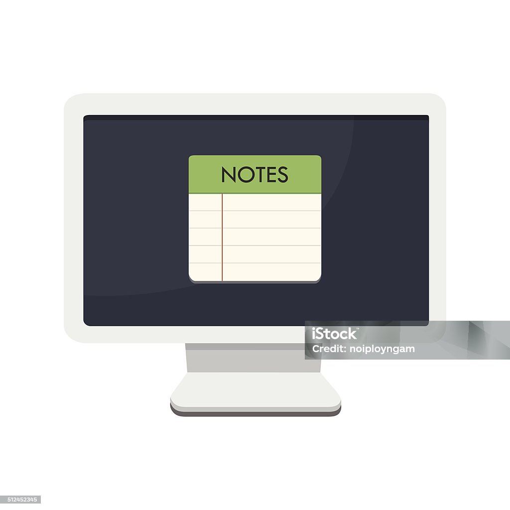 Computer Note Jpg Note On Desktop Computer Vector Stock Illustration - Download Image Now ...