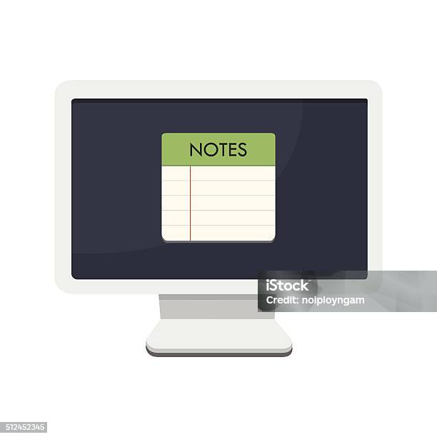 Pattern Note For Computer Note On Desktop Computer Vector Stock Illustration - Download Image Now ...