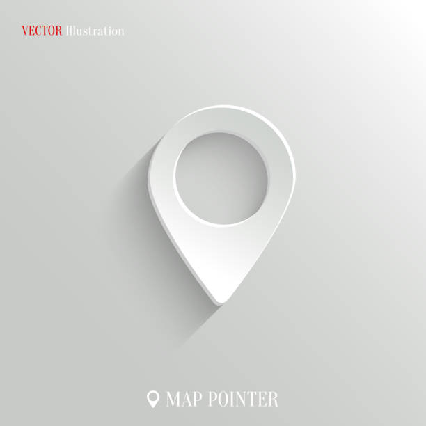 map pointer значки-вектор белый app кнопка - значок кандида�та stock illustrations