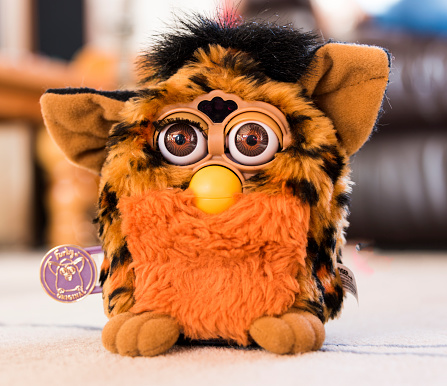 Brighton, The United Kingdom- February 18, 2016: Furby is an American robotic electronic toy. Started 1998 by 