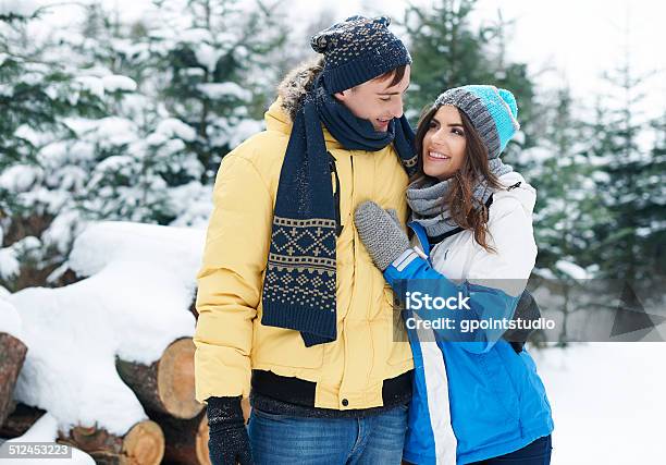 Winter Time Make Us Happy Stock Photo - Download Image Now - Adult, Adults Only, Affectionate