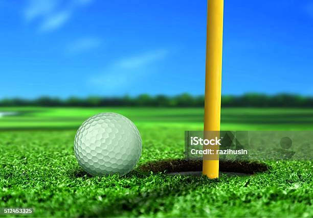 Golf Ball Near Hole Stock Photo - Download Image Now - Agricultural Field, Golf, Golf Ball