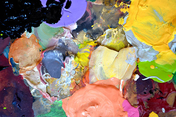 istock Stains of temperas and oil paints 512453501