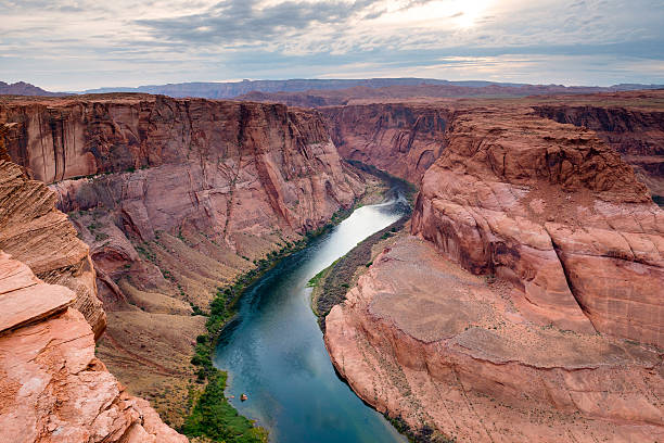 Colorado River Colorado river at Horseshoe Bend, Page, AZ.. grand canyon stock pictures, royalty-free photos & images