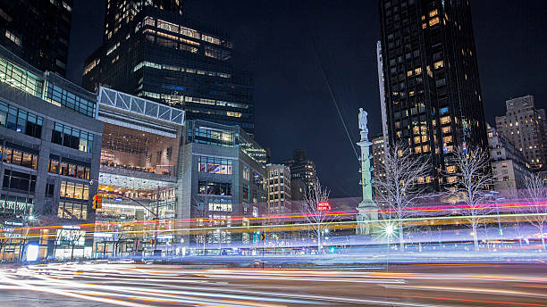 istock Columbus circle in New York City at night 512456012