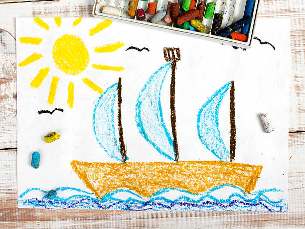 istock colorful drawing: sailing boat in the sea 512456024