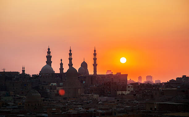 istock Cairo city mosque and sunset 512460388