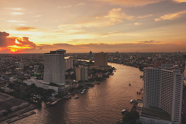 istock Chaopraya river and bangkok cityscape sunset. 512470756
