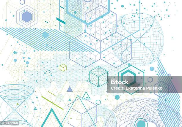 Sacred Geometry Symbols And Elements Background Stock Illustration - Download Image Now - Mathematics, Mathematical Symbol, Abstract