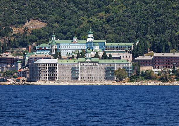istock Agiou Panteleimonos Monastery in Athos Mount, Greece 512473775