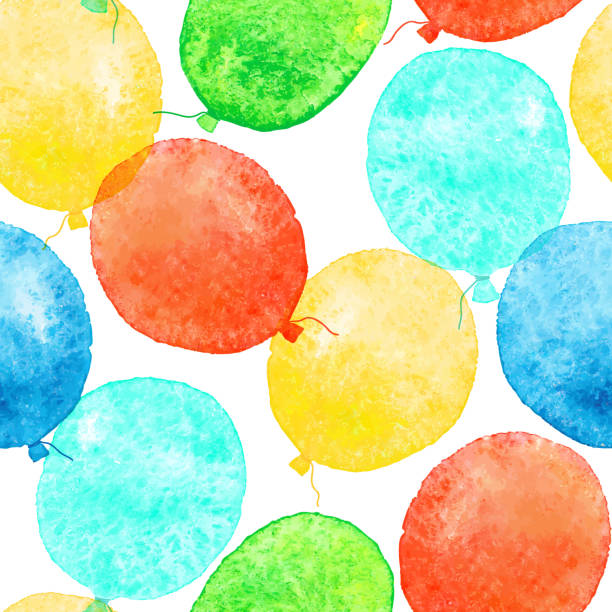 Seamless pattern with colorful watercolor balloons. Seamless pattern with colorful watercolor balloons. Vector illustration. balloon designs stock illustrations